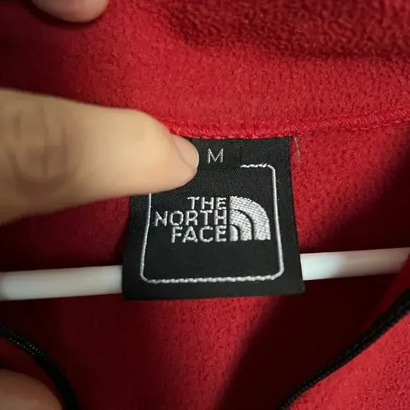 The North Face Women's Polartec Half Zip Fleece Pullover-Red/Black - Picture 8 of 14